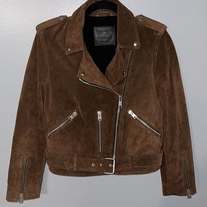 ALL SAINTS suede balfern biker leather jacket